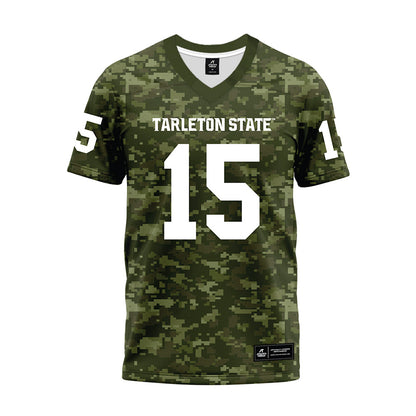 Tarleton State - NCAA Football : Jadan Aubert - Military Green Camo Premium Football Jersey-0