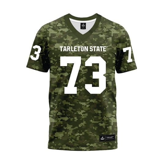 Tarleton State - NCAA Football : Rowdy Garza - Military Green Camo Premium Football Jersey-0