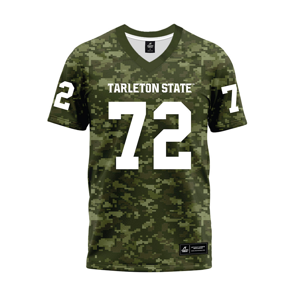 Tarleton State - NCAA Football : Alec Ambrosia - Military Green Camo Premium Football Jersey-0