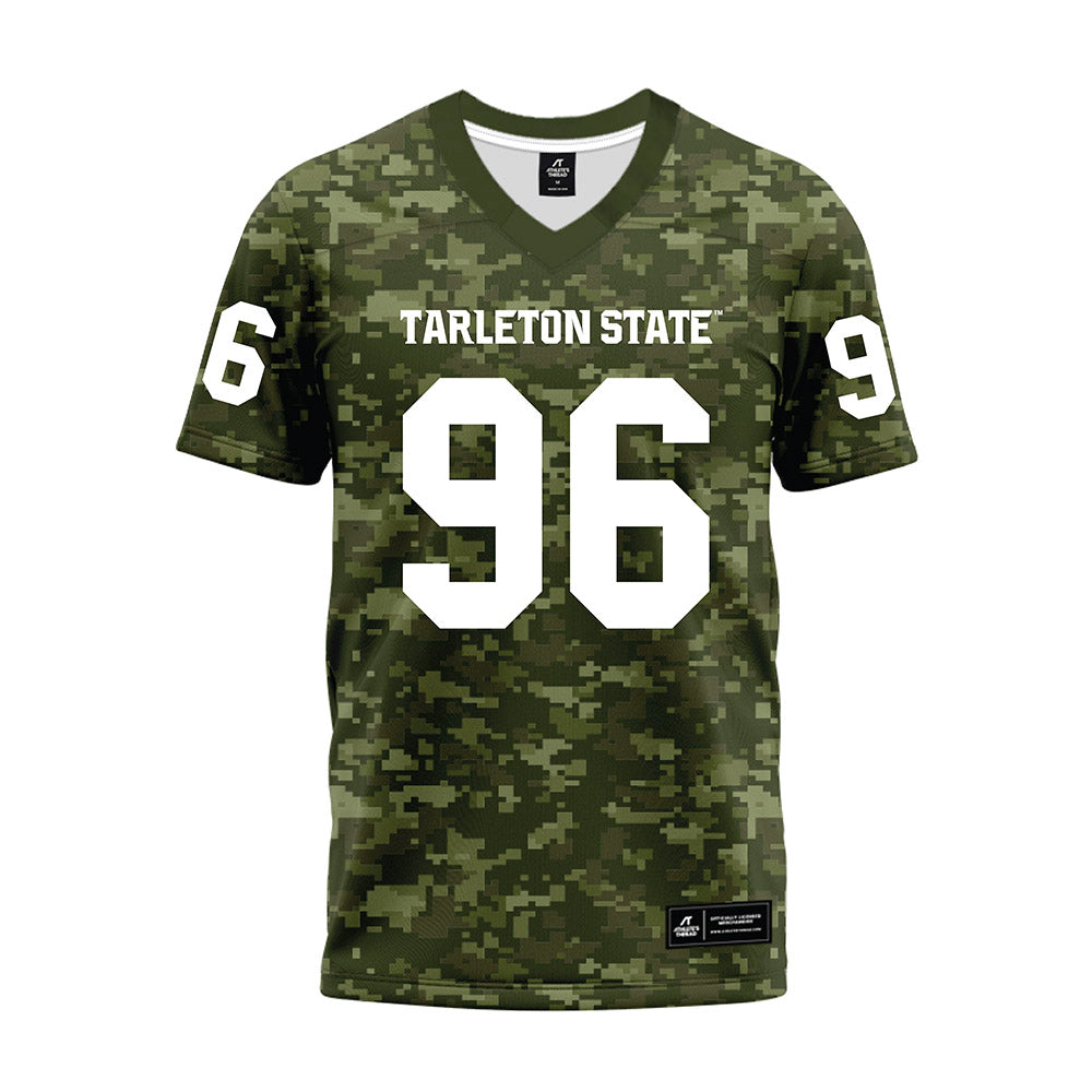 Tarleton State - NCAA Football : Deonte Bryant - Military Green Camo Premium Football Jersey-0