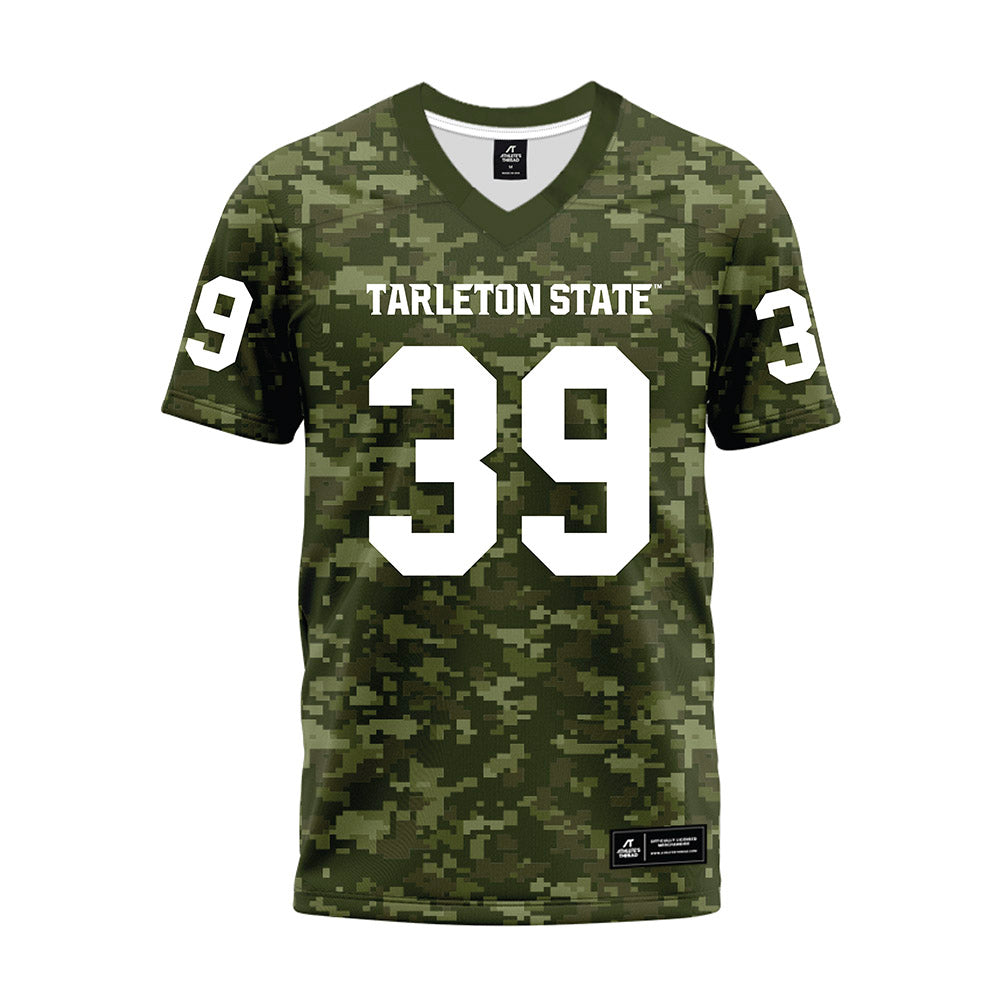 Tarleton State - NCAA Football : Deangelo Rosemond - Military Green Camo Premium Football Jersey-0