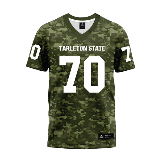Tarleton State - NCAA Football : Antonio Heath - Military Green Camo Premium Football Jersey-0
