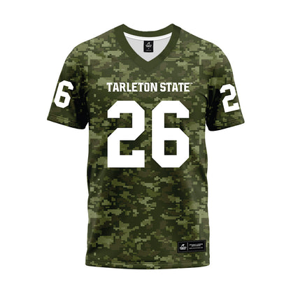 Tarleton State - NCAA Football : Brandon Tolvert - Military Green Camo Premium Football Jersey-0