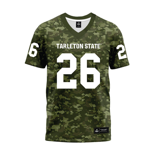 Tarleton State - NCAA Football : Brandon Tolvert - Military Green Camo Premium Football Jersey-0