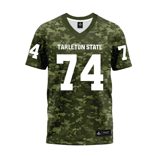 Tarleton State - NCAA Football : Kariem Al Soufi - Military Green Camo Premium Football Jersey-0