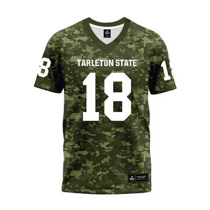 Tarleton State - NCAA Football : Matt Freeman - Military Green Camo Premium Football Jersey-0