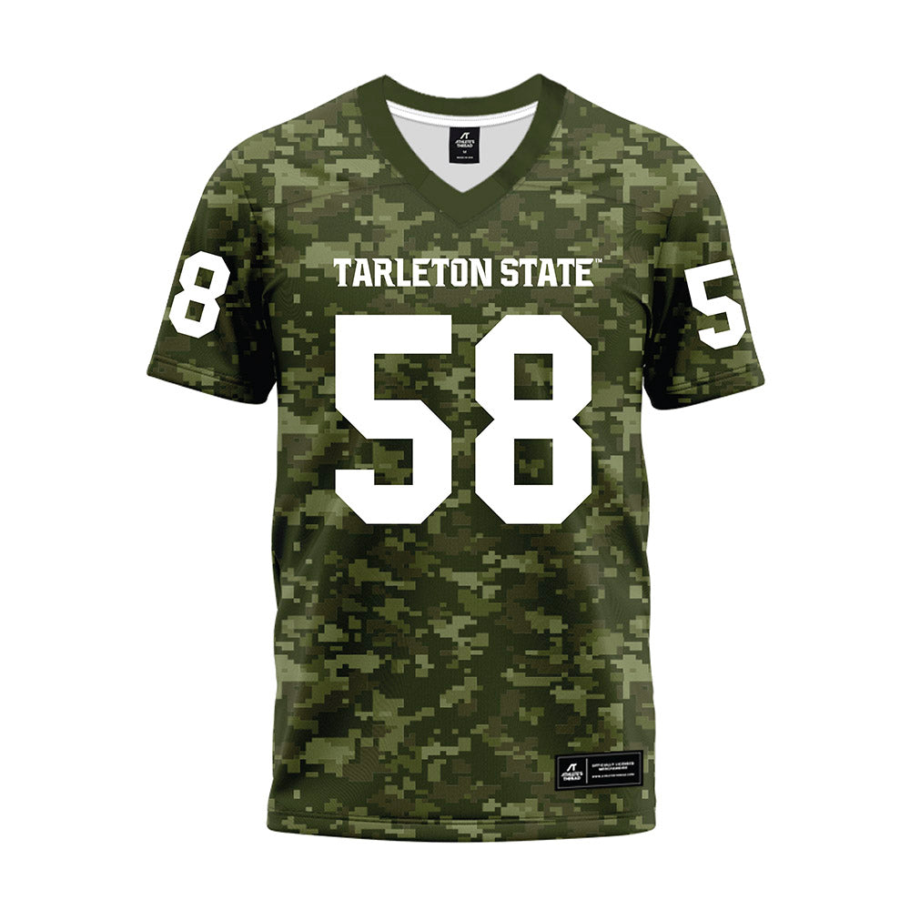 Tarleton State - NCAA Football : Artis Hall Jr - Military Green Camo Premium Football Jersey-0
