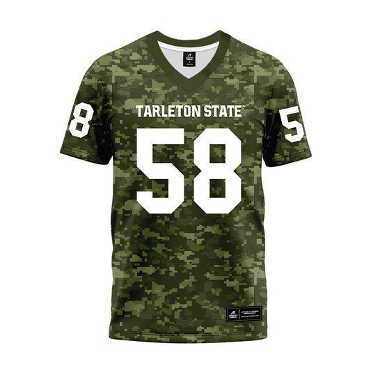 Tarleton State - NCAA Football : Artis Hall Jr - Military Green Camo Premium Football Jersey-0
