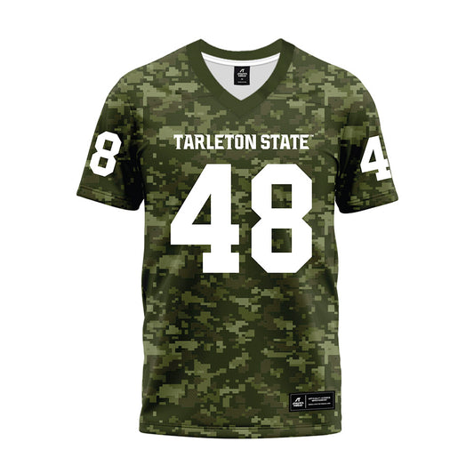 Tarleton State - NCAA Football : Reese Woerner - Military Green Camo Premium Football Jersey-0