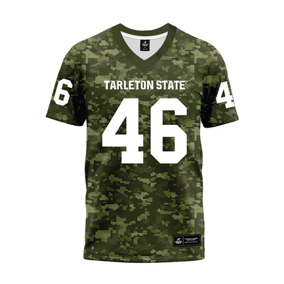 Tarleton State - NCAA Football : Brad Larson - Military Green Camo Premium Football Jersey-0