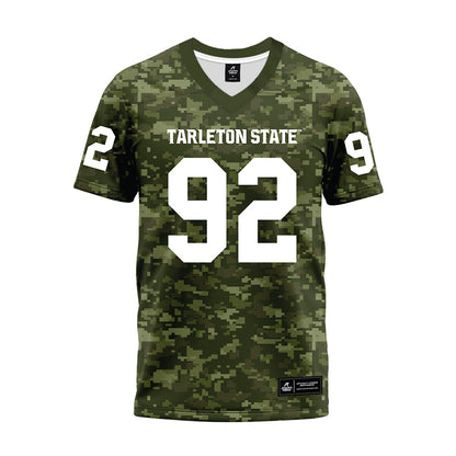 Tarleton State - NCAA Football : Tramaine Chism - Military Green Camo Premium Football Jersey-0