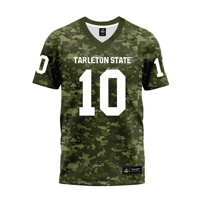 Tarleton State - NCAA Football : Bryce Parker - Military Green Camo Premium Football Jersey-0