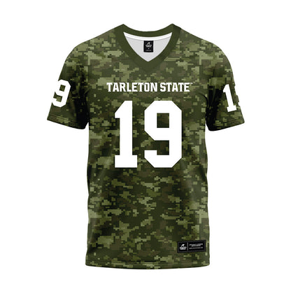 Tarleton State - NCAA Football : Kyle Jackson - Military Green Camo Premium Football Jersey-0