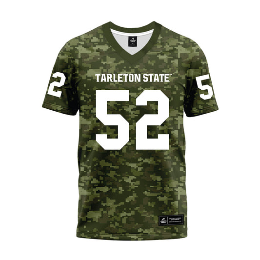 Tarleton State - NCAA Football : Robert Rios - Military Green Camo Premium Football Jersey-0