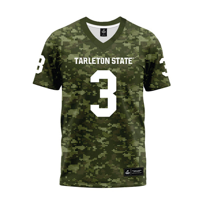 Tarleton State - NCAA Football : Les Odimara - Military Green Camo Premium Football Jersey-0