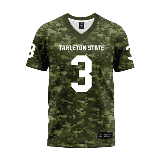 Tarleton State - NCAA Football : Les Odimara - Military Green Camo Premium Football Jersey-0