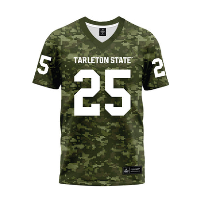 Tarleton State - NCAA Football : Steve Albert - Military Green Camo Premium Football Jersey-0
