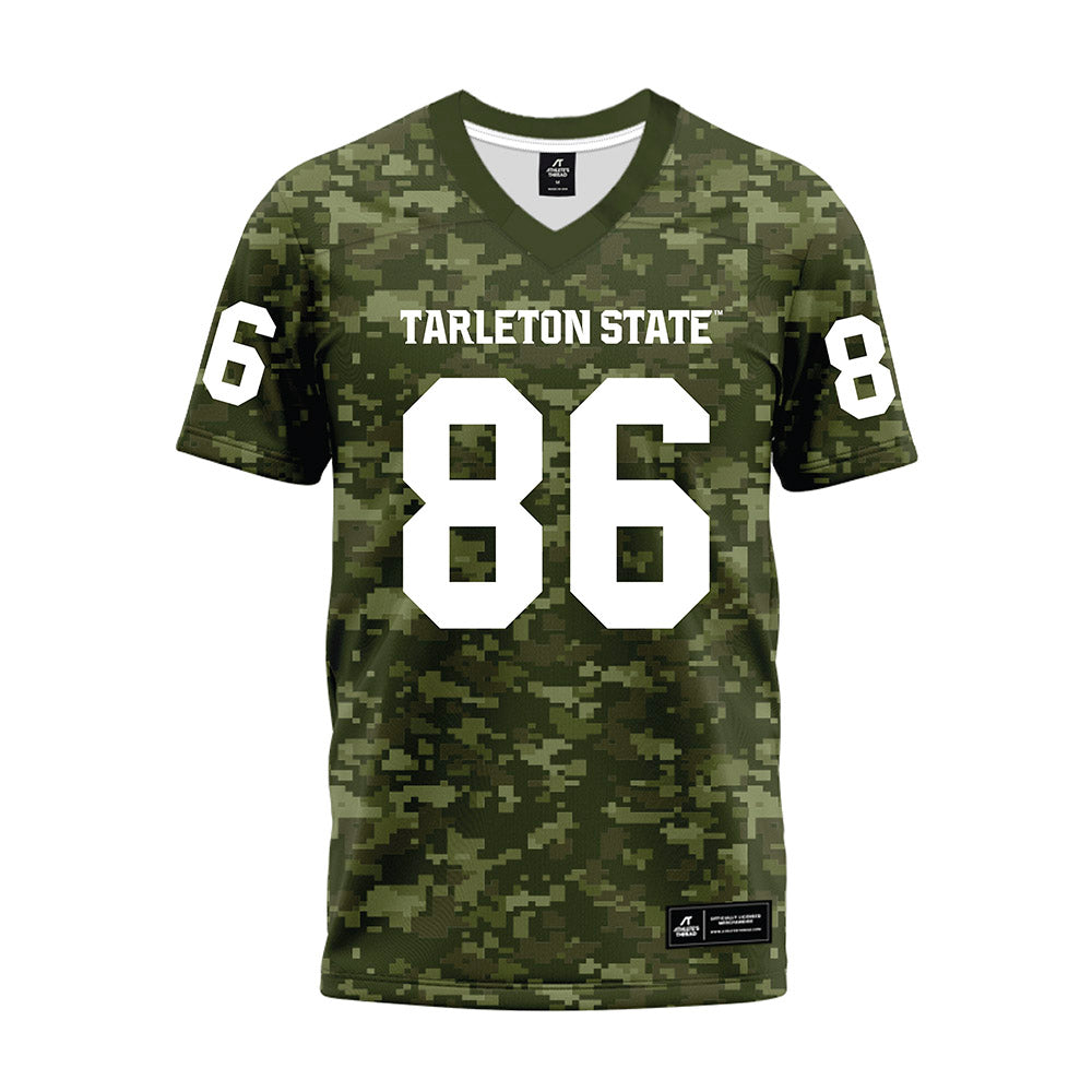 Tarleton State - NCAA Football : Matthew Bosset - Military Green Camo Premium Football Jersey-0