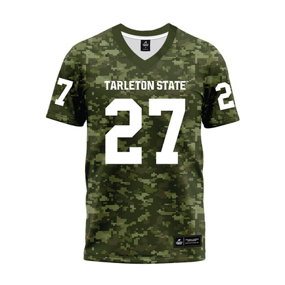 Tarleton State - NCAA Football : Andre Thomas - Military Green Camo Premium Football Jersey-0