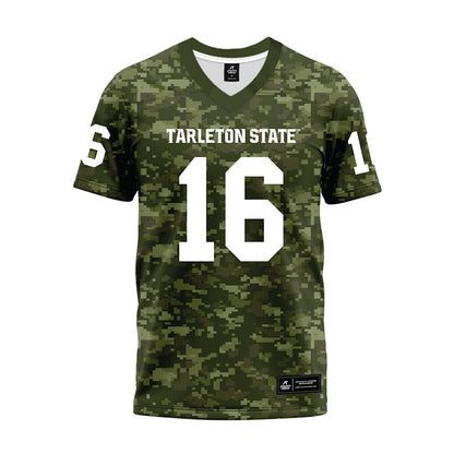 Tarleton State - NCAA Football : AJ Owens - Military Green Camo Premium Football Jersey-0
