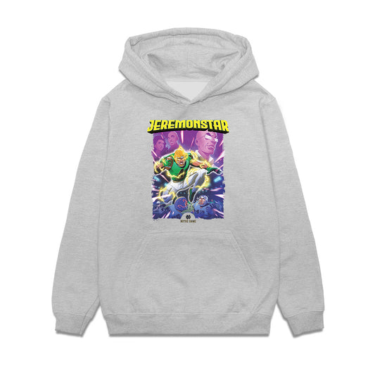 Notre Dame - NCAA Football : Jeremiyah Love - JEREMONSTAR Graphic Premium Hooded Sweatshirt-0