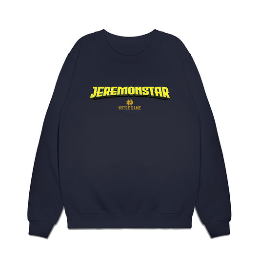 Notre Dame - NCAA Football : Jeremiyah Love - Jeremonstar Graphic Premium Crewneck Sweatshirt-0