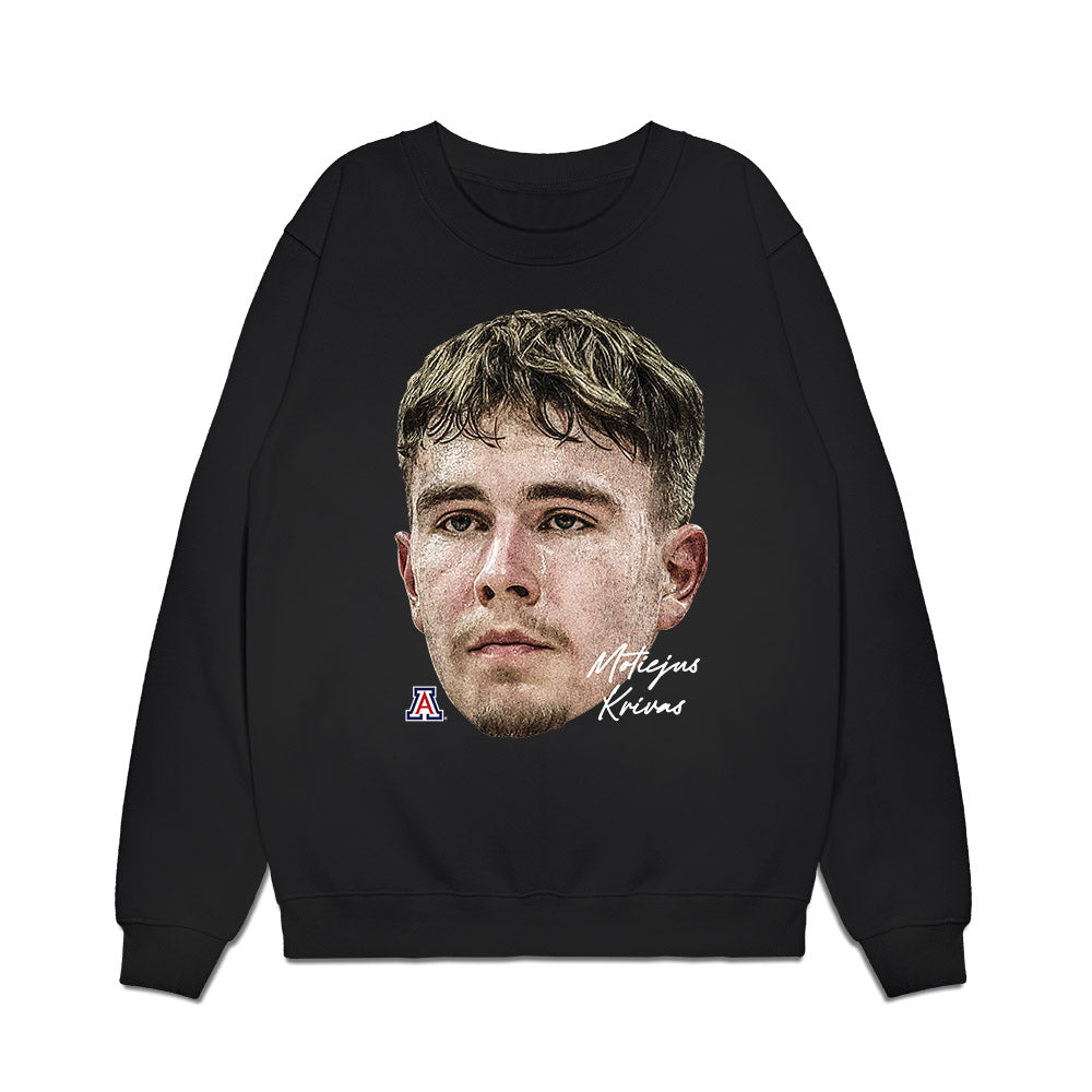 Arizona - NCAA Men's Basketball : Motiejus Krivas - Game Face Premium Crewneck Sweatshirt-0