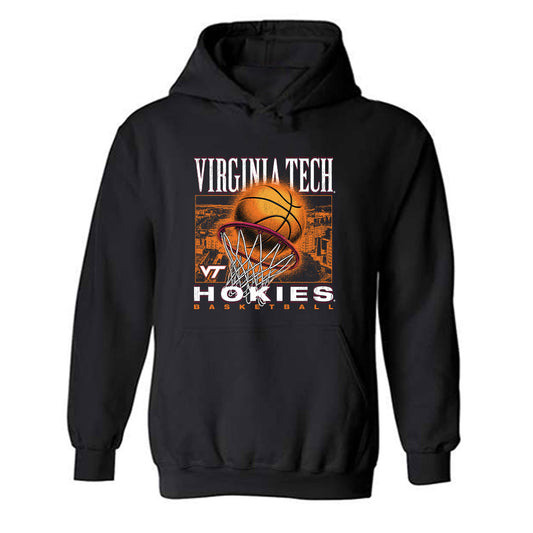 Virginia Tech - NCAA Men's Basketball : Jailen Bedford - Vintage Sports Shersey Hooded Sweatshirt-0