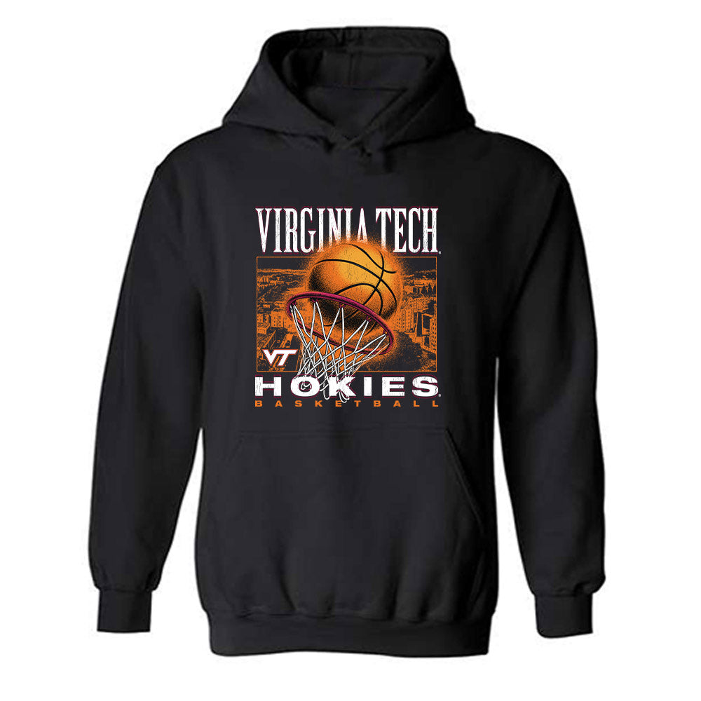 Virginia Tech - NCAA Men's Basketball : Izaiah Pasha - Vintage Sports Shersey Hooded Sweatshirt-0