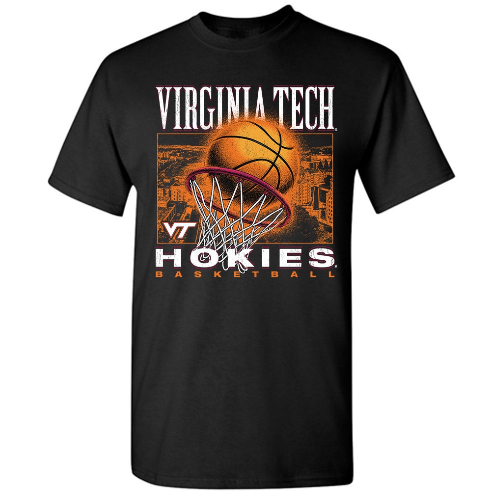 Virginia Tech - NCAA Men's Basketball : Connor Serven - Vintage Sports Shersey T-Shirt-0