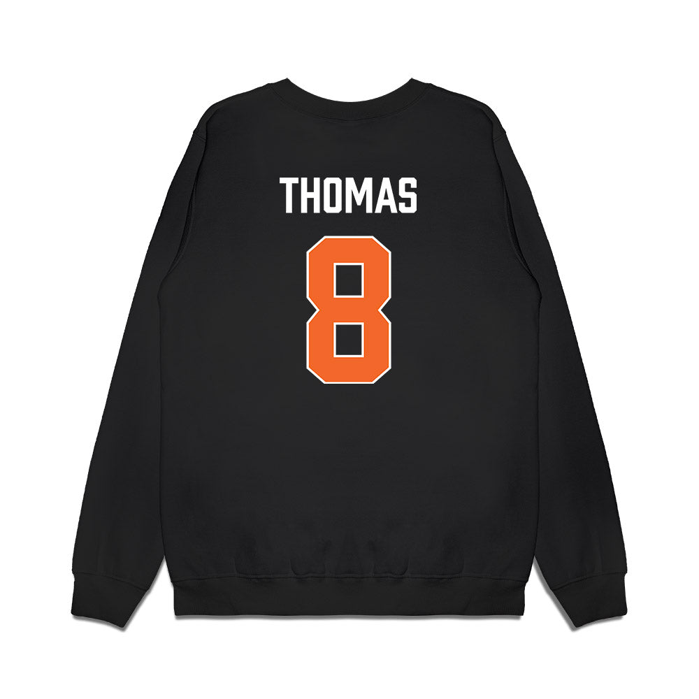 Clemson - NCAA Men's Basketball : Dallas Thomas - Vintage Shersey Premium Crewneck Sweatshirt-1