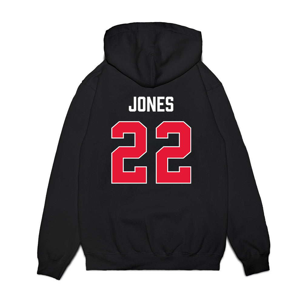 Rutgers - NCAA Men's Basketball : Dorian Jones - Vintage Shersey Premium Hooded Sweatshirt-1