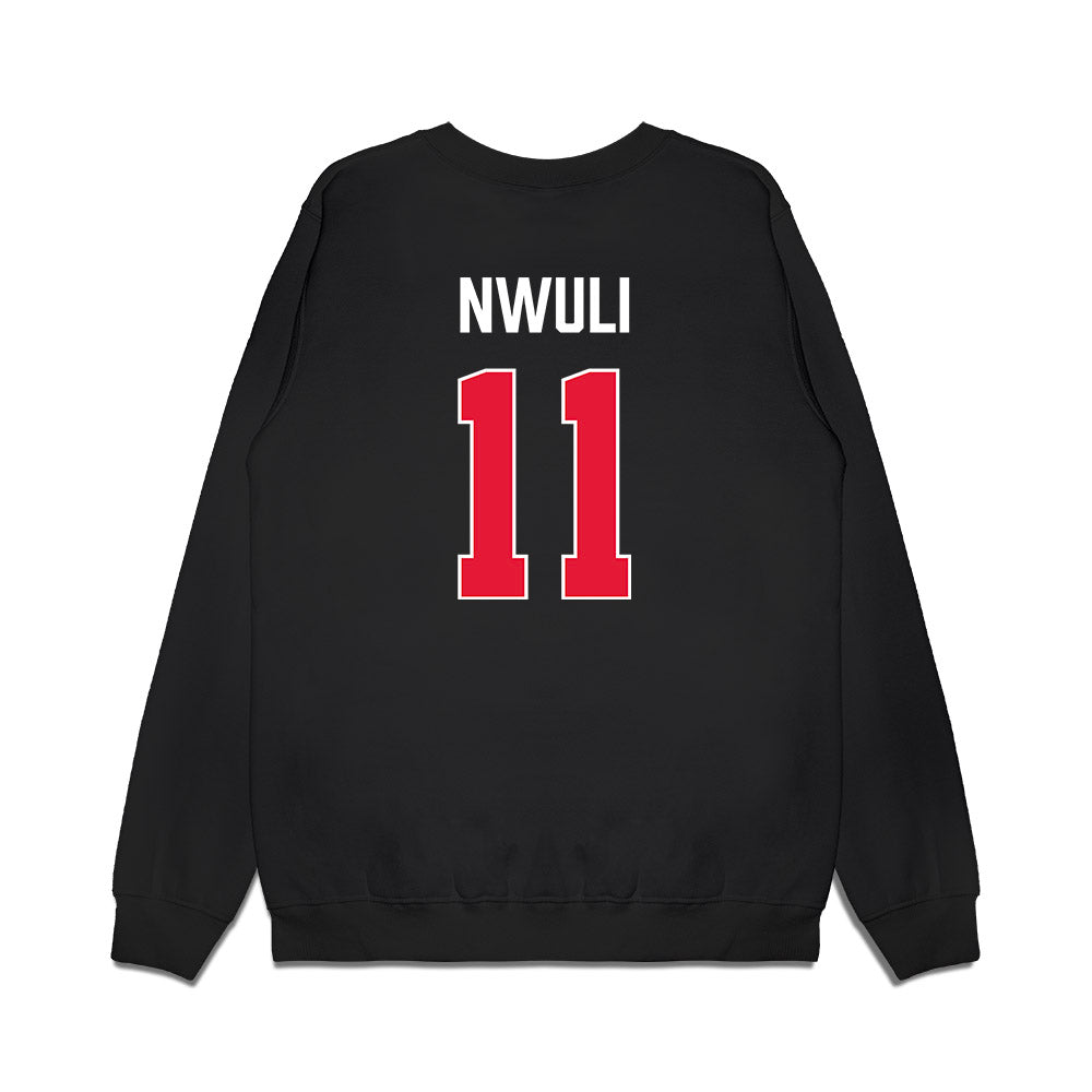 Rutgers - NCAA Men's Basketball : Christopher Nwuli - Vintage Shersey Premium Crewneck Sweatshirt-1