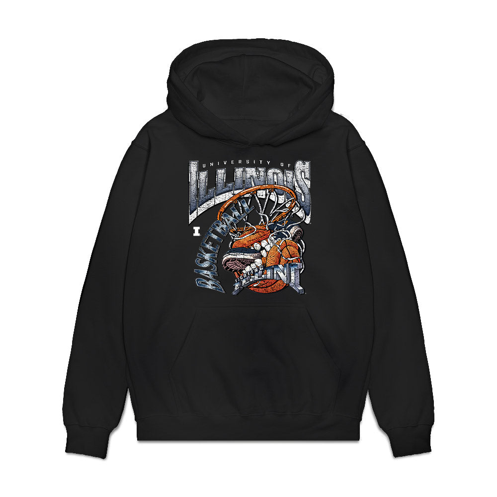 Illinois - NCAA Men's Basketball : Tomislav Ivisic - Vintage Shersey Premium Hooded Sweatshirt-0