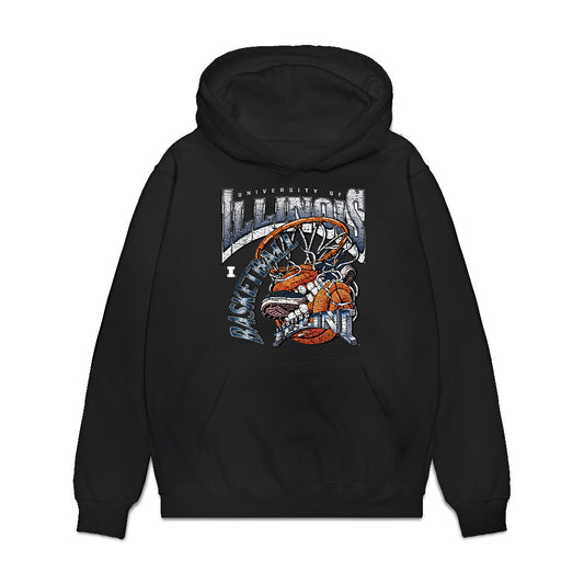 Illinois - NCAA Men's Basketball : Benjamin Humrichous - Vintage Shersey Premium Hooded Sweatshirt-0