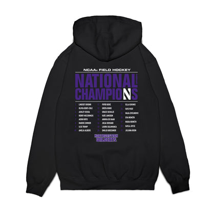 Northwestern - NCAA Women's Field Hockey : NCAA® 2025 National Champions Roster Premium Hooded Sweatshirt-1