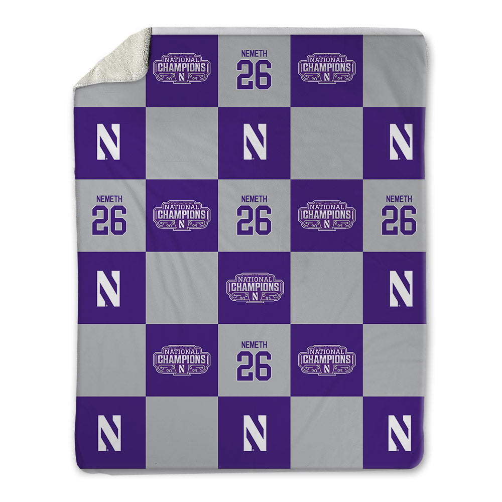 Northwestern - NCAA Women's Field Hockey : Eva Nemeth - NCAA® 2025 National Champions Blanket-0