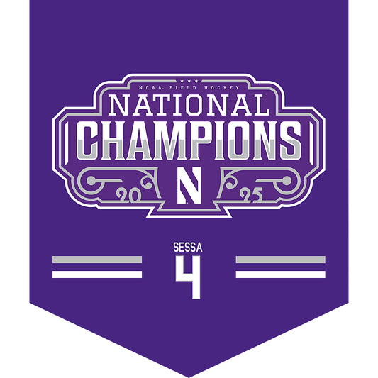 Northwestern - NCAA Women's Field Hockey : Ashley Sessa - NCAA® 2025 National Champions Pennant - 18" x 21"-0