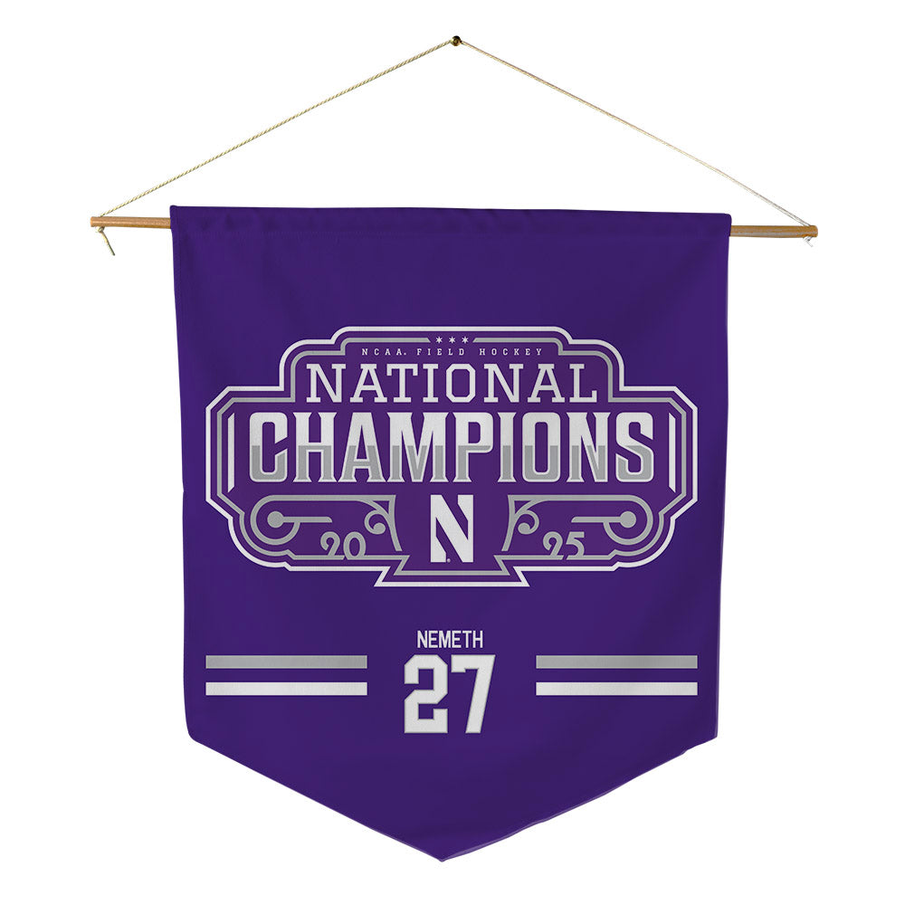 Northwestern - NCAA Women's Field Hockey : Nadia Nemeth - NCAA National Champions Pennant - 18" x 21"-0