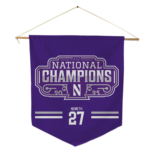 Northwestern - NCAA Women's Field Hockey : Nadia Nemeth - NCAA National Champions Pennant - 18" x 21"-0