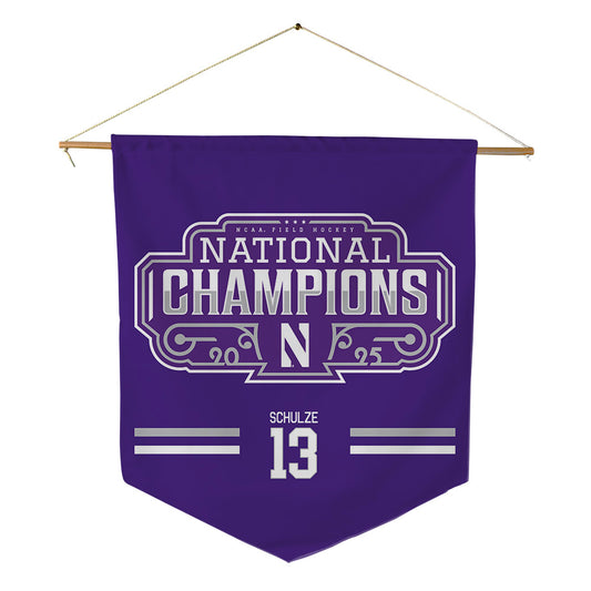 Northwestern - NCAA Women's Field Hockey : Grace Schulze - NCAA National Champions Pennant - 18" x 21"-0