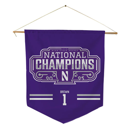 Northwestern - NCAA Women's Field Hockey : Lindsey Brown - NCAA National Champions Pennant - 18" x 21"-0