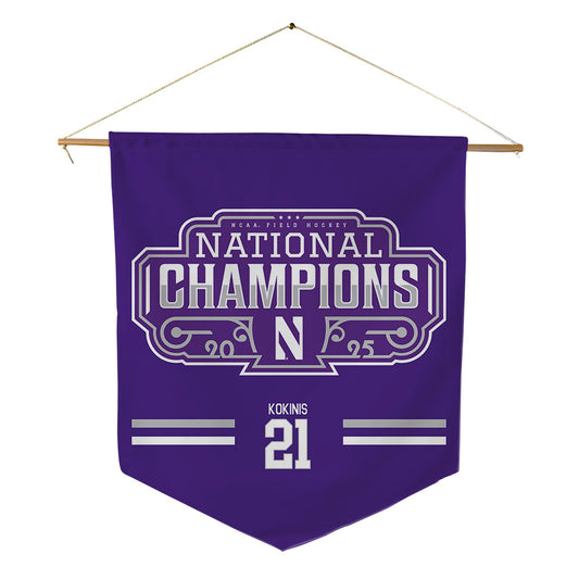 Northwestern - NCAA Women's Field Hockey : Ella Kokinis - NCAA National Champions Pennant - 18" x 21"-0