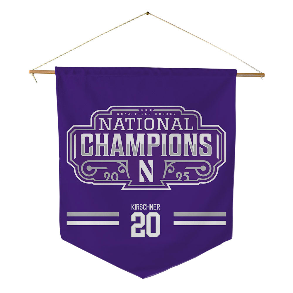 Northwestern - NCAA Women's Field Hockey : Emilie Kirschner - NCAA National Champions Pennant - 18" x 21"-0