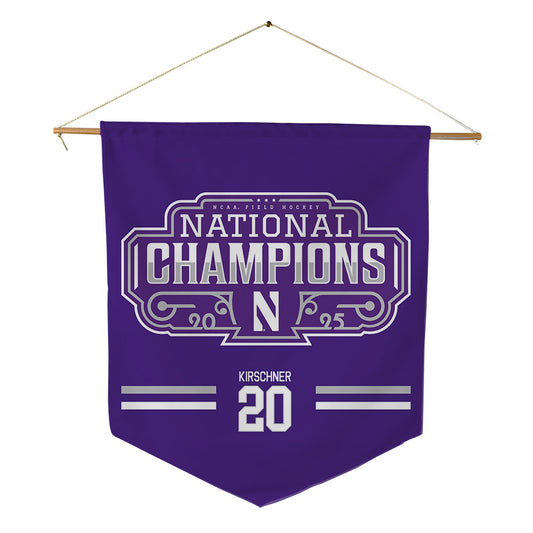 Northwestern - NCAA Women's Field Hockey : Emilie Kirschner - NCAA National Champions Pennant - 18" x 21"-0