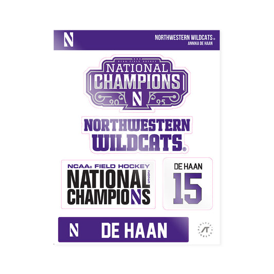 Northwestern - NCAA Women's Field Hockey : Annika de Haan - NCAA® 2025 National Champions Sticker Sheet-0