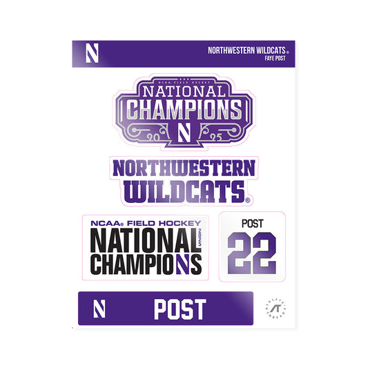 Northwestern - NCAA Women's Field Hockey : Faye Post - NCAA® 2025 National Champions Sticker Sheet-0