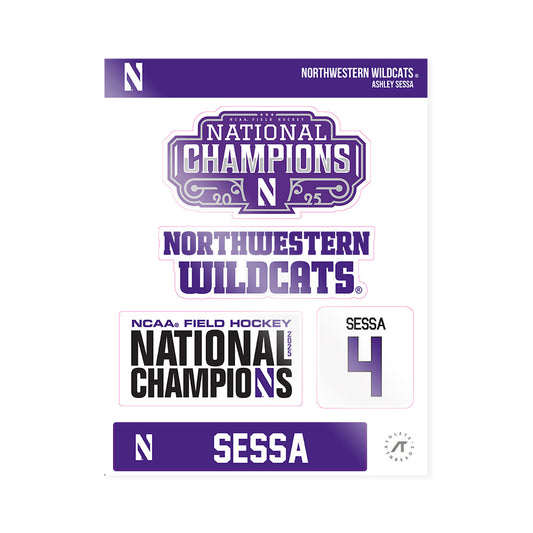 Northwestern - NCAA Women's Field Hockey : Ashley Sessa - NCAA® 2025 National Champions Sticker Sheet-0