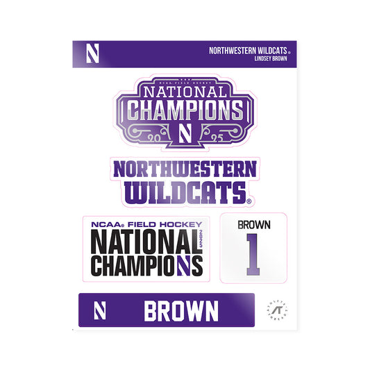 Northwestern - NCAA Women's Field Hockey : Lindsey Brown - NCAA® 2025 National Champions Sticker Sheet-0