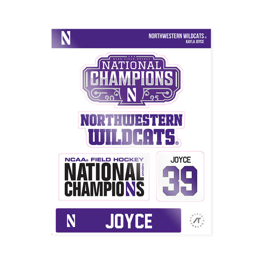 Northwestern - NCAA Women's Field Hockey : Kayla Joyce - NCAA® 2025 National Champions Sticker Sheet-0